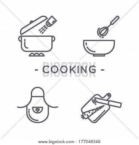 Line Black Cooking Icon Set
