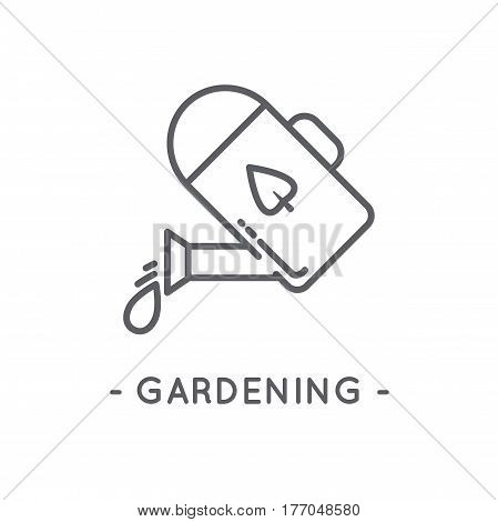 Line Black Gardening Icon On White Background
