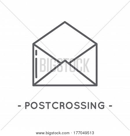 Universal minimal black envelope line icon on white background