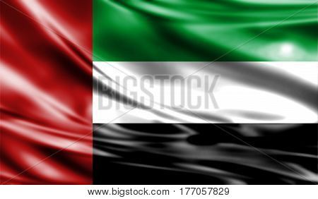 Grunge Colorful Background, Flag Of United Arab Emirates.