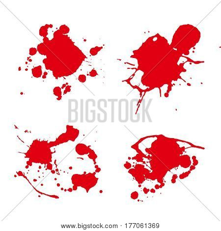 Collection of paint splash. Vector set of brush strokes. Isolated on white background