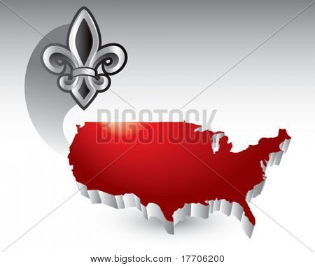 Fleur de lis sull'icona degli Stati Uniti