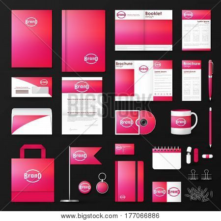 Corporate identity template set. Business stationery mock-up with soft blurred background and logo. Branding design.