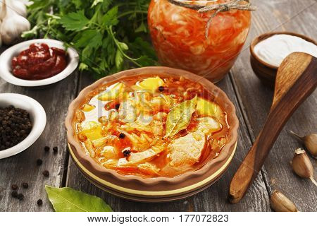Traditional Shchi With Sauerkraut