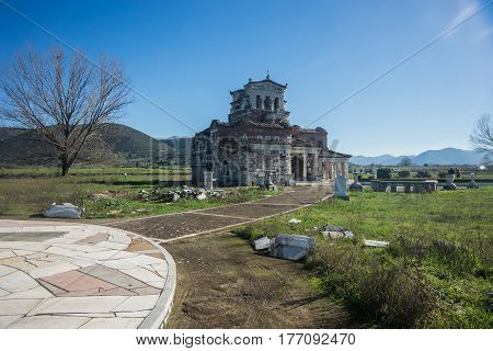 Church at Ancient Mantineia, Arcadia, Peloponnese, Greece