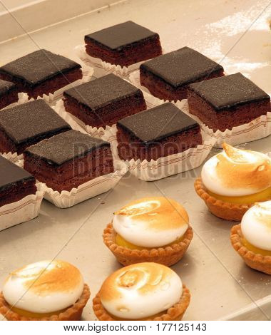 assorted sweet cup cake background.
