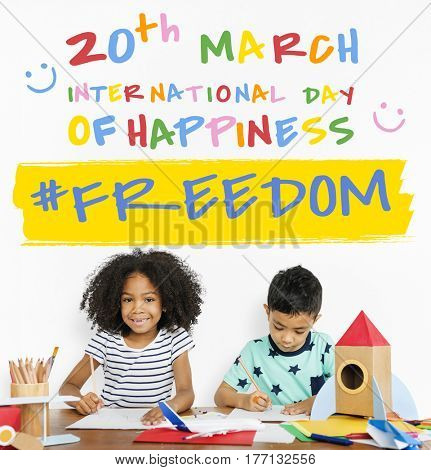 International Day Of Happiness Concept