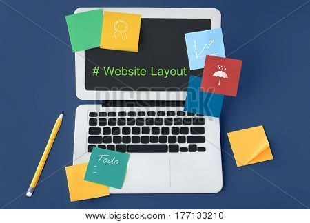 Computer Screen Show about Web Template Layout Word
