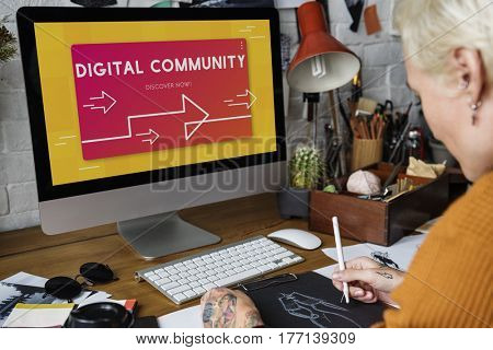 Digital Community Internet Society Word