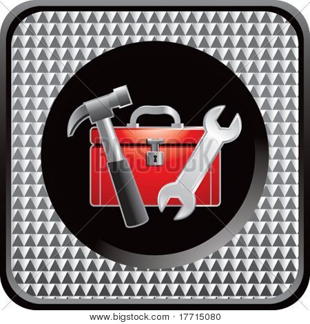 botão de prata quadriculada web da caixa de ferramenta