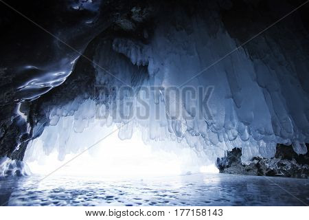 Ice Cave, Lake Baikal. Winter Landscape
