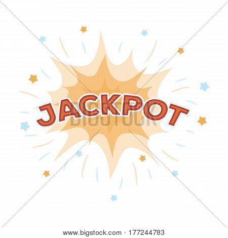 Jackpot, winnings at the casino. The greatest win in the game club.Kasino single icon in cartoon style vector symbol stock web illustration.
