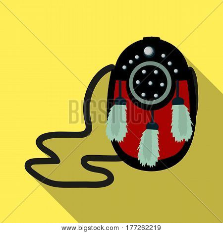 Scottish waist bag with fluff.The national dress of Scotland.Scotland single icon in flat style vector symbol stock web illustration.