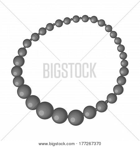 Red female necklace of precious stones. Dressing for women under the dress.  Woman clothes single icon in monochrome style vector symbol stock web illustration.