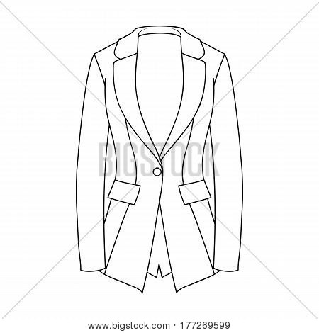 Grey Women s jacket with pockets. Work austere style.Women clothing single icon in outline style vector symbol stock web illustration.