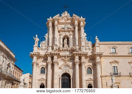 View of the cathedral in Syracuse Southern Sicily