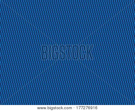 Blue textile pattern background. Cafe wall geometrical illusion tile. Seamless in all directions. Lines formed by white rectangles appear to be sloped. Isolated illustration on blue background. Vector