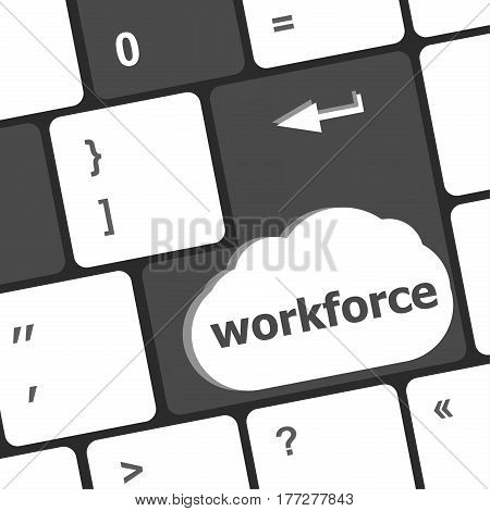 Workforce Keys On Computer Keyboard - Business Concept