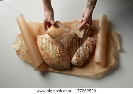 Assortment of different types of bread