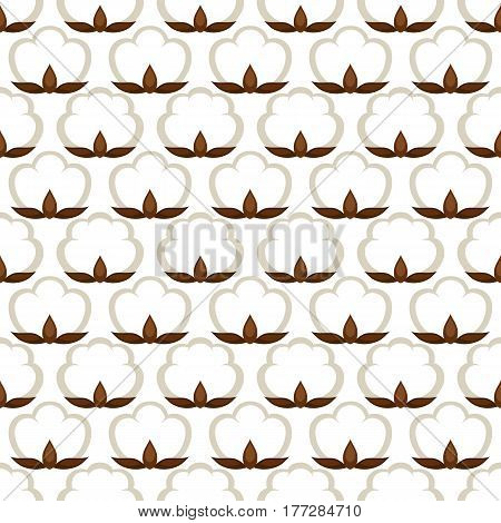 Seamless pattern with cotton bolls. Stylized illustration.