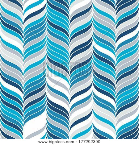 Abstract Seamless Pattern With Set Of Wavy Elements.