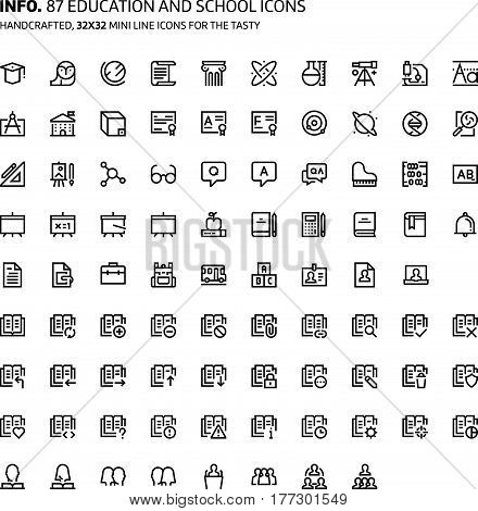 Education Mini Line, Illustrations, Icons