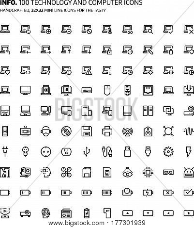 Technology And Gaming Mini Line, Illustrations, Icons