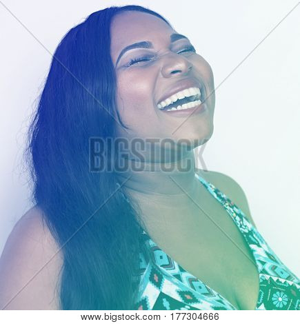 African Lady Laughing Studio Concept