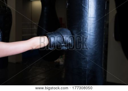 girl in the ring with Boxing gloves