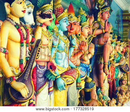KUALA LUMPUR, JANUARY 10, 2017 - Sri Mahamariamman Indian Temple in Kuala Lumpur, Malaysia, Asia