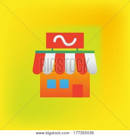 Vector icon or illustration showing store shop building in brutalism style