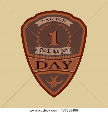 The vector shield for labor day.Flat design