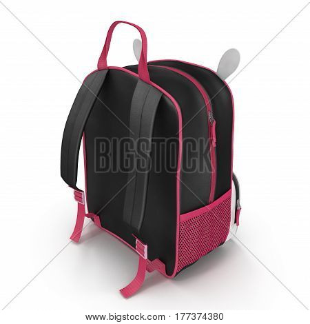Toddler Baby Child Backpack Animal on a white background. Rear view. 3D illustration