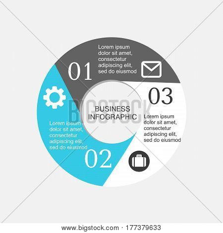 Business Diagram Circle In Flat Design. Layout For Your Options Or Steps