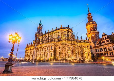 Dresden Germany. Cathedral of the Holy Trinity or Hofkirche Saxony.