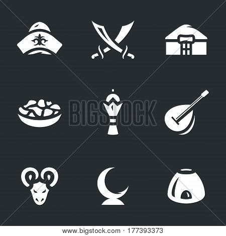 Cap, swords, yurt, food, monument, dombra, ram, islam, tandoor.