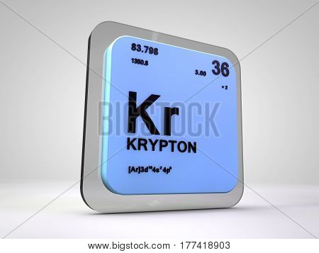 Krypton - Kr - chemical element periodic table 3d render