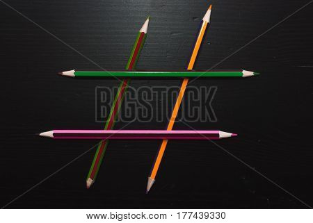 Hashtag Of Pencils.