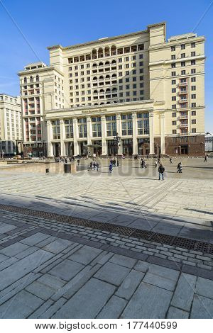 Moscow, Russia - March 12, 2017: Four Seasons Hotel Moscow