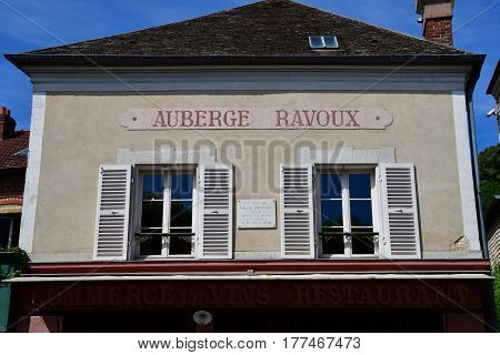Auvers sur Oise France - august 14 2016 : auberge Ravoux where Vincent Van Gogh died in july 29 1890