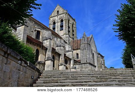 Auvers sur Oise France - august 14 2016 : the Notre Dame de l Assomption church