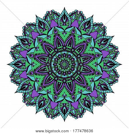Mandala. Colorful ethnic round ornament. Vector art EPS