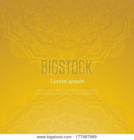 Hand-drawn lace frame, mandala. Retro pattern can be used for wallpaper, pattern fills, web page background, surface textures - stock vector.