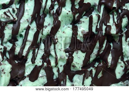 detail of an artisan ice cream of after eigth