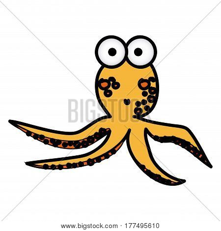 surprised octopus caartoon icon, vector illustration design