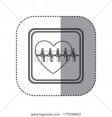 figure emblem heartbeat icon, vector illustration design