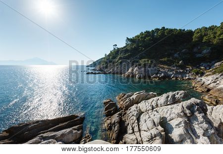 Summer Morning Platanitsi Beach, Sithonia, Greece.