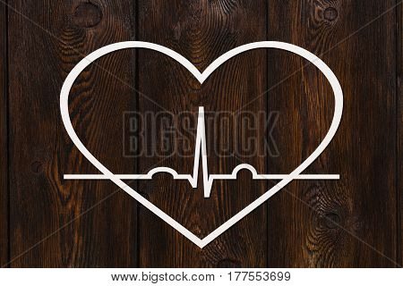 Heart shape with echocardiogram. Health or cardiology concept. Abstract conceptual image