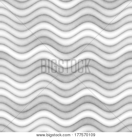 Raster Seamless Greyscale Texture. Gradient Wavy Lines Pattern. Subtle Blurry Abstract Background