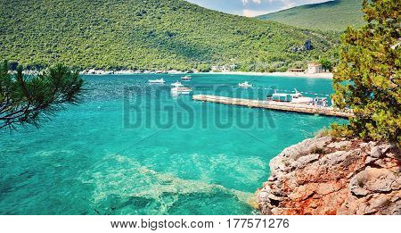 Sea View  Zanjic beach peninsula  Lustica Adriatic Sea Montenegro.